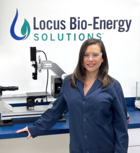 Megan Pearl. Hart Most Influential Women in Energy, standing in Locus lab